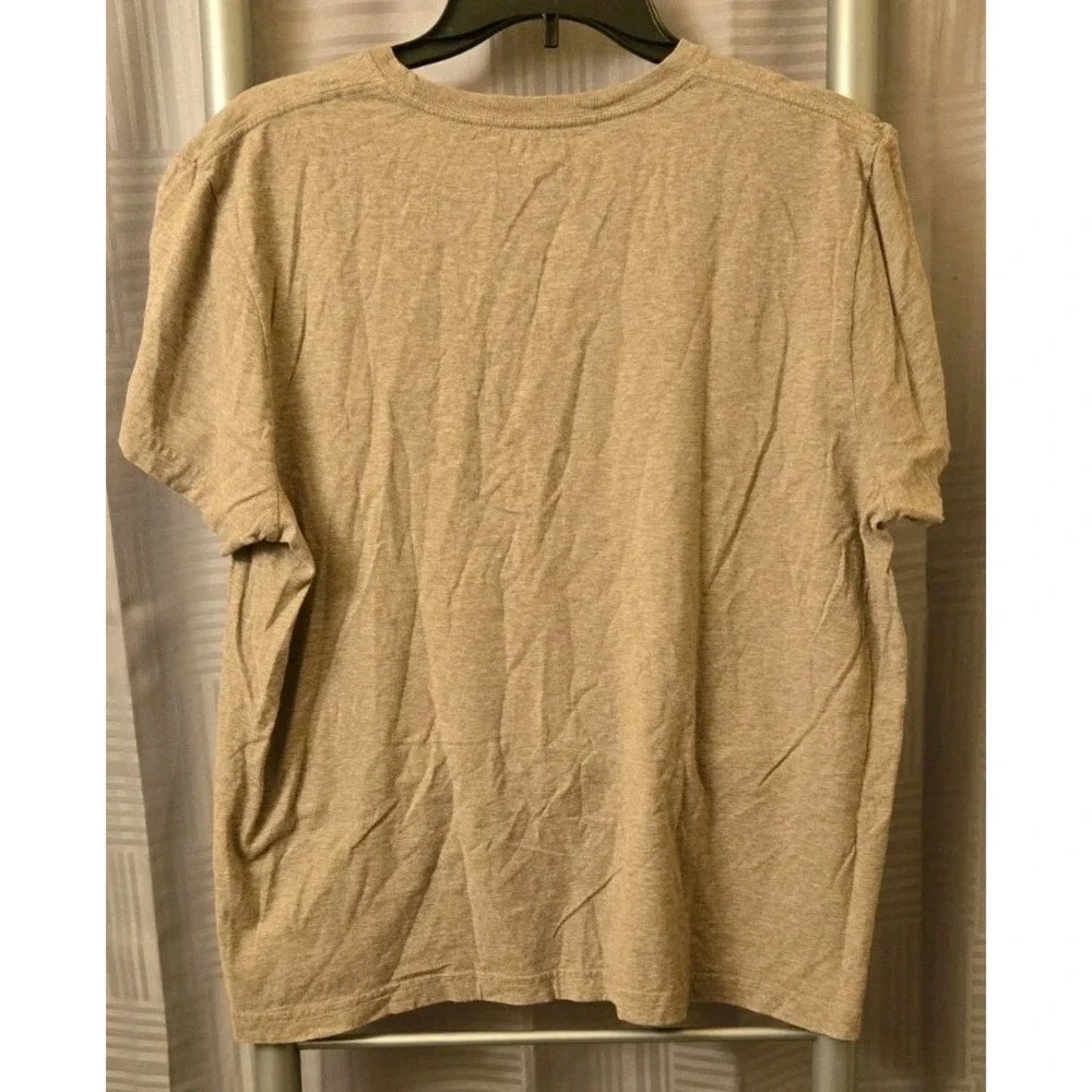 The North Face Shirt Men Medium Brown Mountains Short Sleeve Crew Neck Polyester